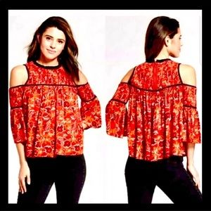 Cold Shoulder Smocked Top
